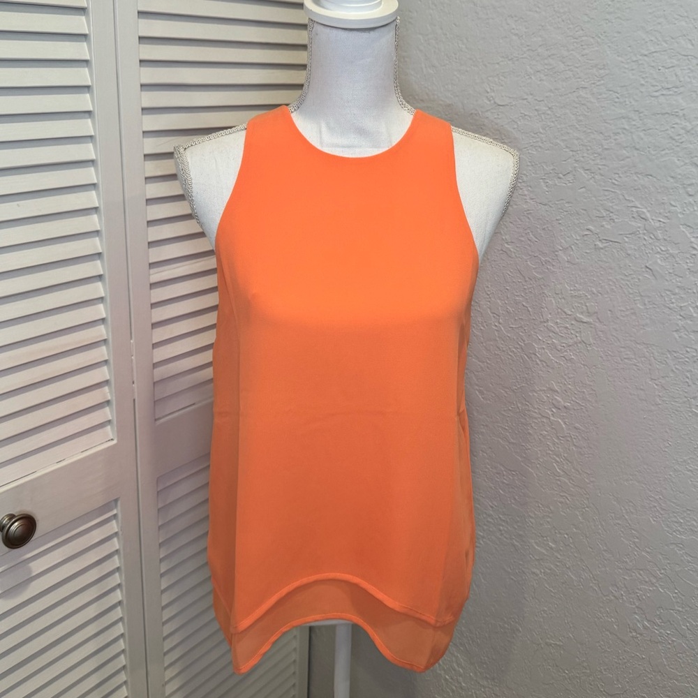 Naked Zebra Orange Sleeveless Blouse Medium